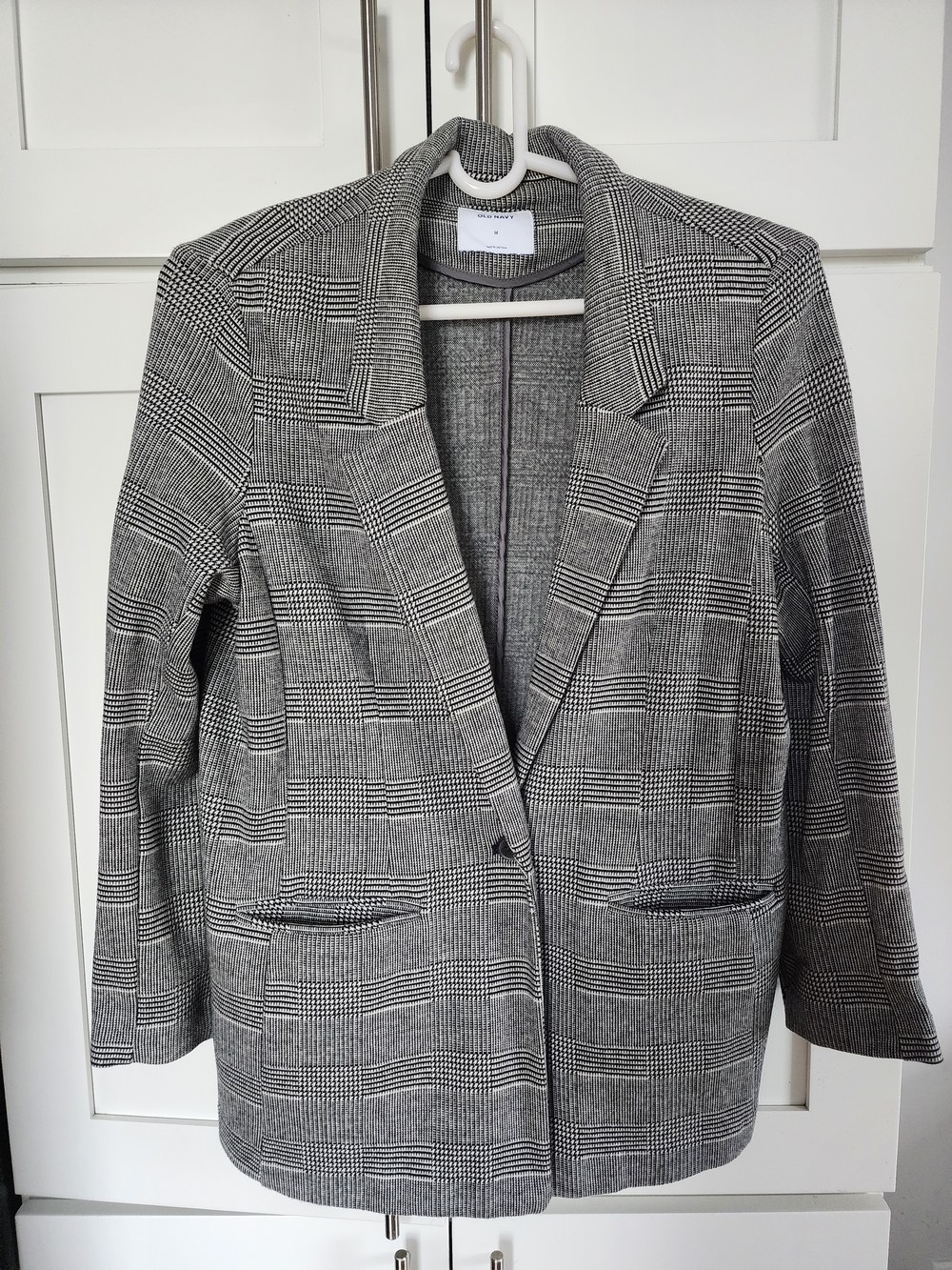 Old Navy Gray and Black Plaid Blazer